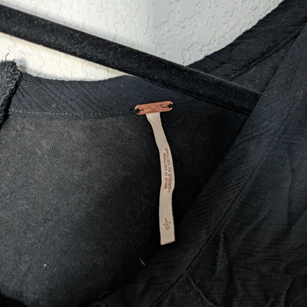 Free People Black Draped Blouse - Picture 2 of 3